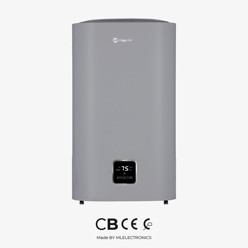 MEGALIFE Chauffe-eau Electrique Slim Silver 50L ML-FVDS1-50L